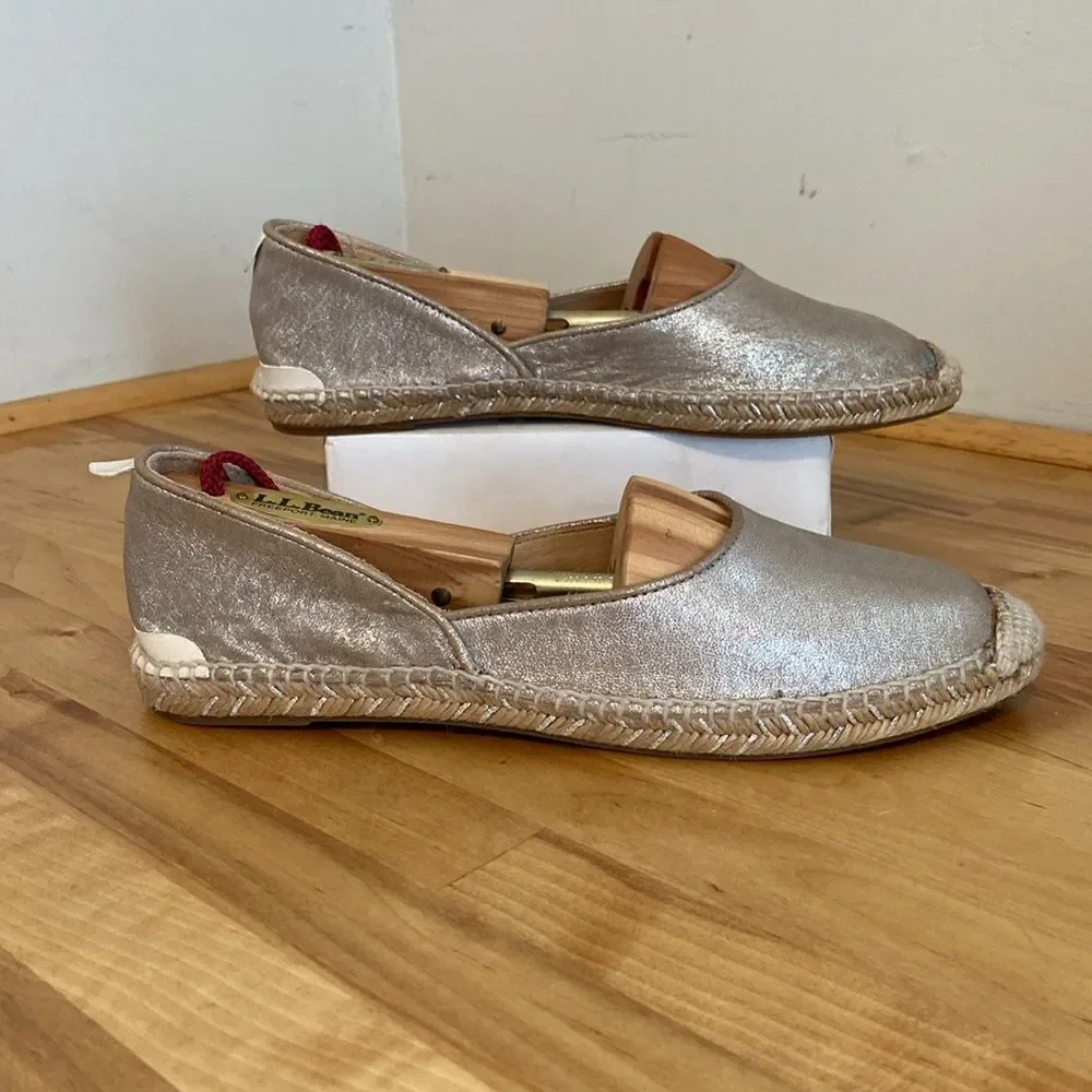Rag & Bone Taupe Shimmer Slip On Jute Espadrille Shoes Size EU 39/ US 9
